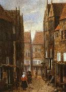 Jacobus Vrel Street Scene with Couple in Conversation USA oil painting reproduction